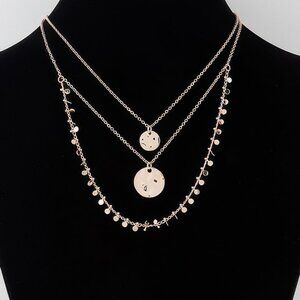 Triple Disc Charm Chain Necklace